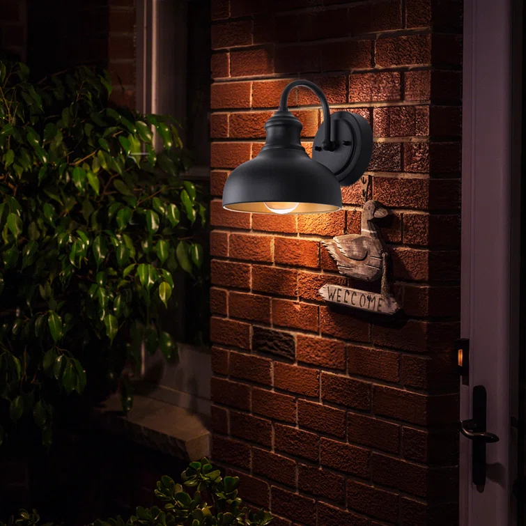 GOALPLUS Black Outdoor Gooseneck Light for Barn, Small Farmhouse Exterior Light Fixtures