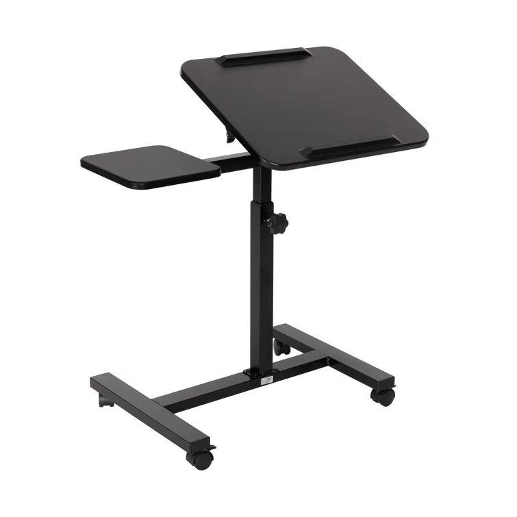 Seville Classics airLIFT Adjustable Height Rolling Tiltable Desk with Mouse Stand