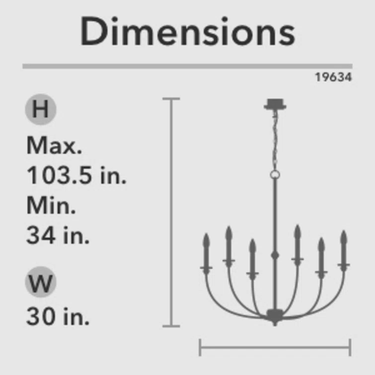 Hunter Southcrest 6 Light Chandelier Ceiling Light Fixture