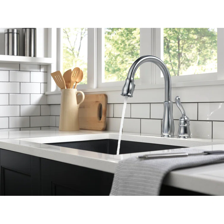 Leland Pull Down Sprayer Kitchen Sink Faucet, Single Handle Kitchen Faucet
