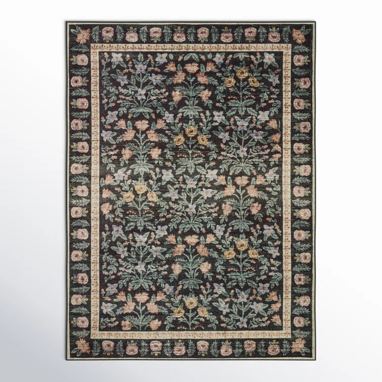 Rifle Paper Co. x Loloi Eden Mughal Garden Black Rug feat. CloudPile