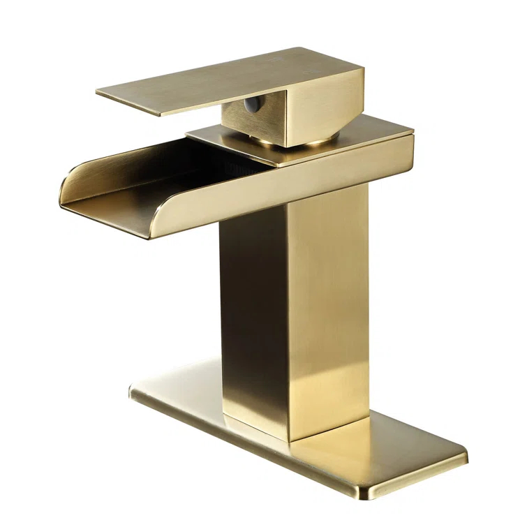 HGN TPLT-001LSJ-DP-XS HGN Waterfall Spout Bathroom Faucet with Pop-up Drain