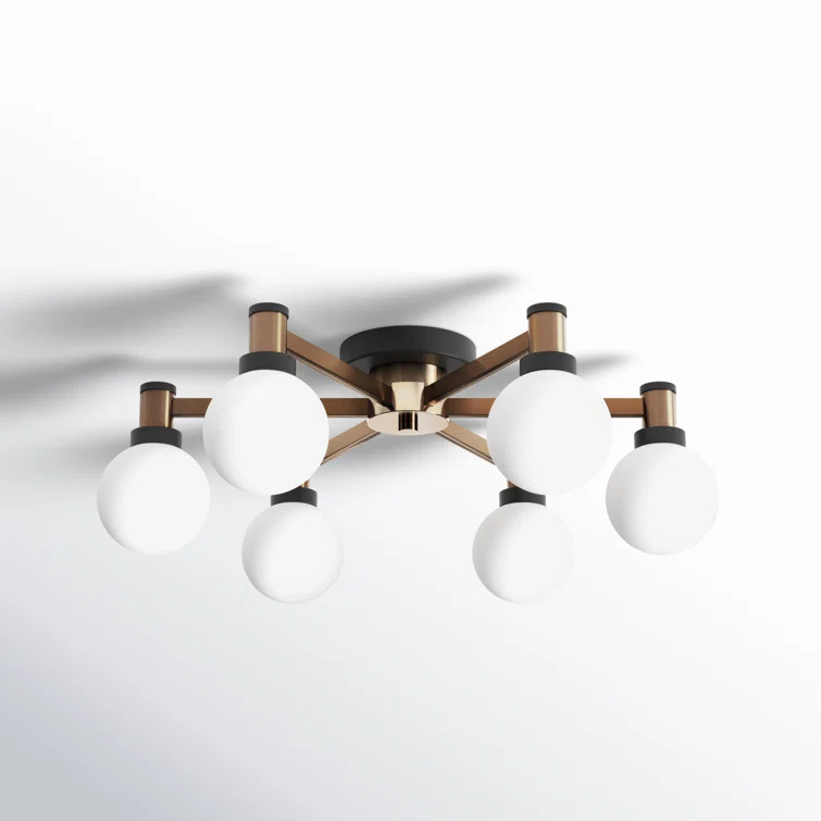 Andrea 6 Light Glass Semi Flush Mount