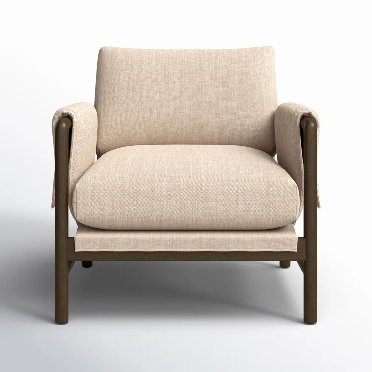 Beige Parawood Frame Stationary Armchair