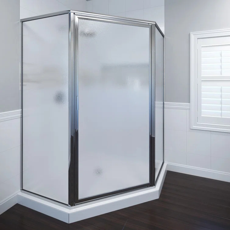 Deluxe 57.625'' W 68.6'' H Framed Neo-angle Reversible Shower Enclosure