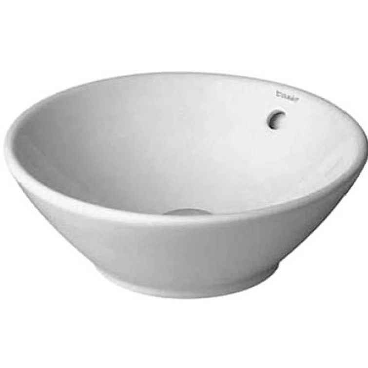 Bacino Ceramic Circular Vessel Bathroom Sink with Overflow