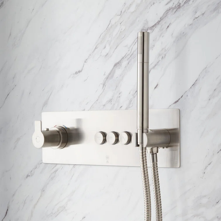 Hollyn Simple Select Thermostatic Shower System with Dual-Function Shower Head and Hand Shower