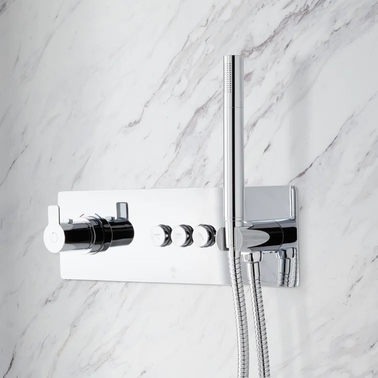 Hollyn Simple Select Thermostatic Shower System with Dual-Function Shower Head and Hand Shower
