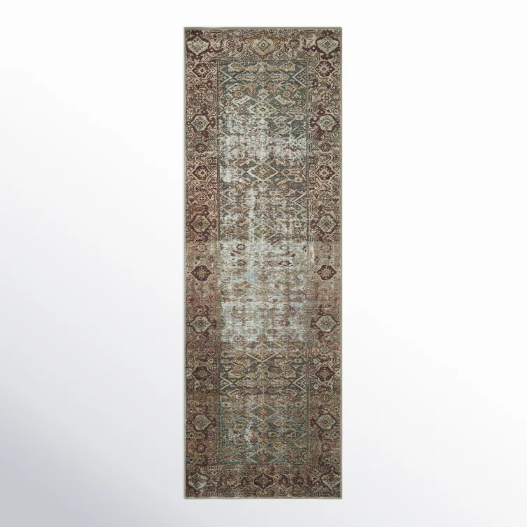 Georgie Oriental Moss/Salmon Area Rug