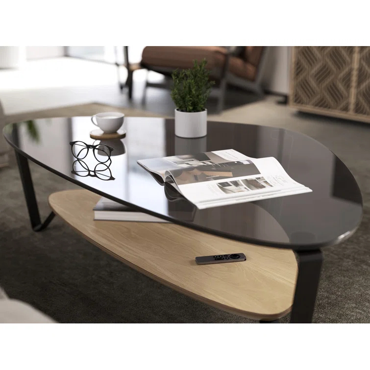 Dino Glass Top Coffee Table