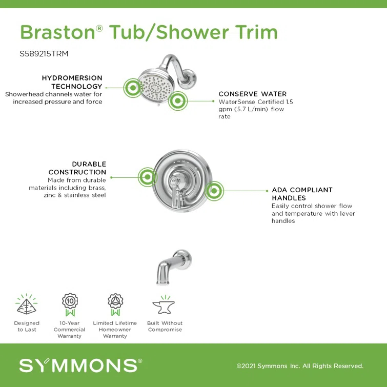 Braston HydroMersion Tub and Shower Faucet with Volume Control