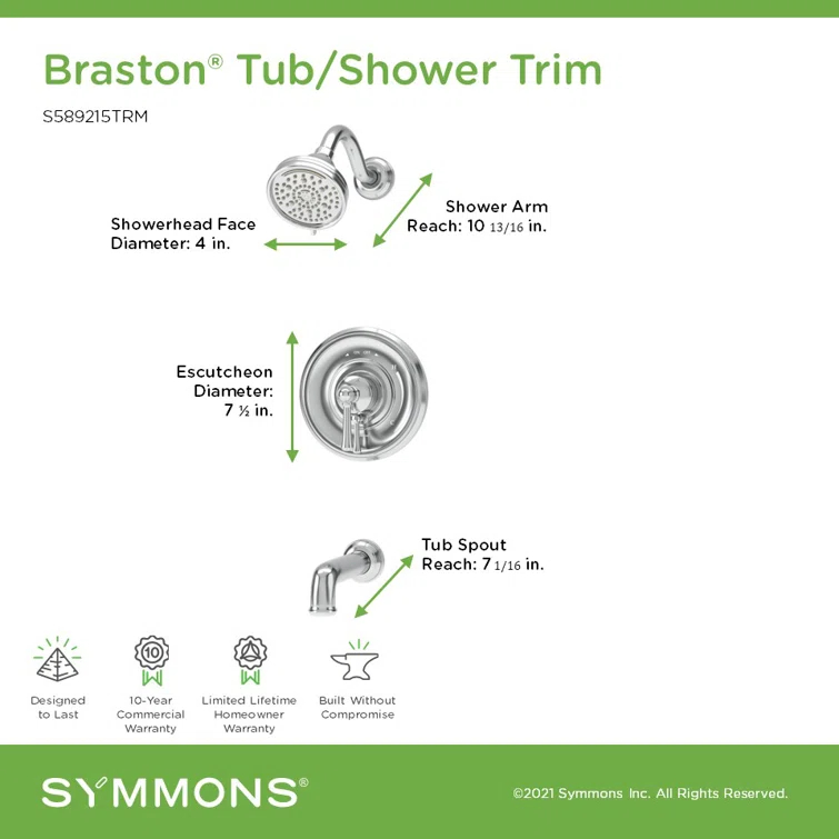 Braston HydroMersion Tub and Shower Faucet with Volume Control