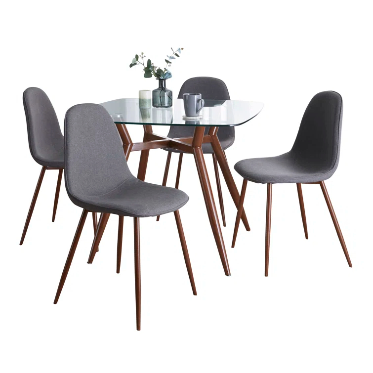 4 - Person Glass Top Four Leg Dining Set