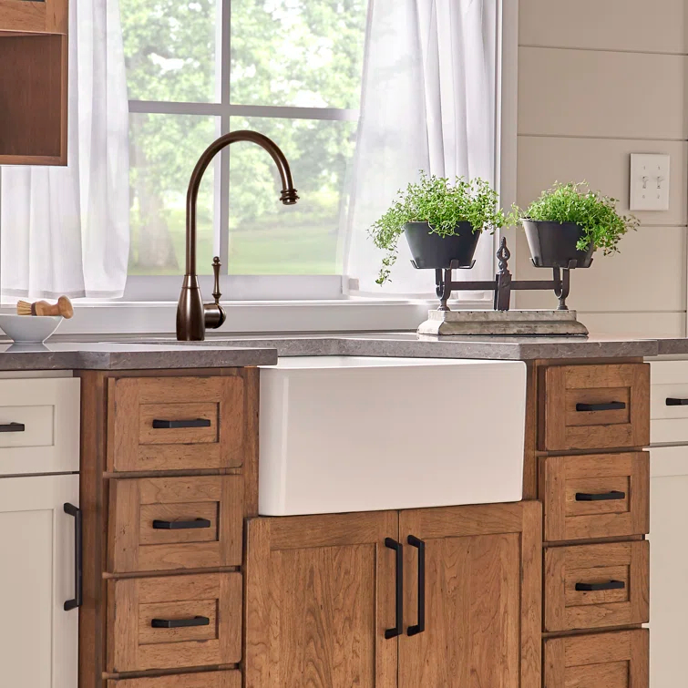 Houzer 30x20 inFireclay Apron Front Single Bowl Kitchen Sink w/ Strainer,Grid-PTS-4100 WH-C