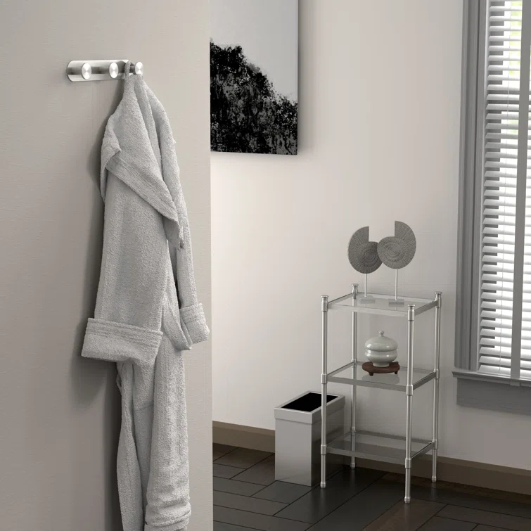 Glamour Wall Hook for Bathroom, Kitchen, Bedroom | Towel, Robe, Coat, Hat Rack with 3 Hooks