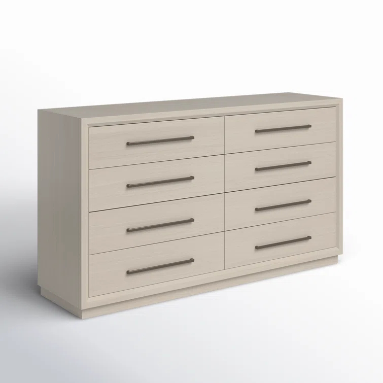 White Oak 68" Modern Dresser with Felt Lined Drawers