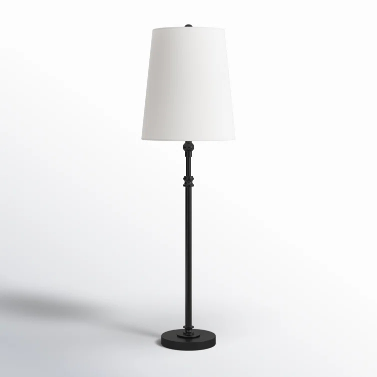 Capri Aged Iron 29" Table Lamp with White Linen Shade