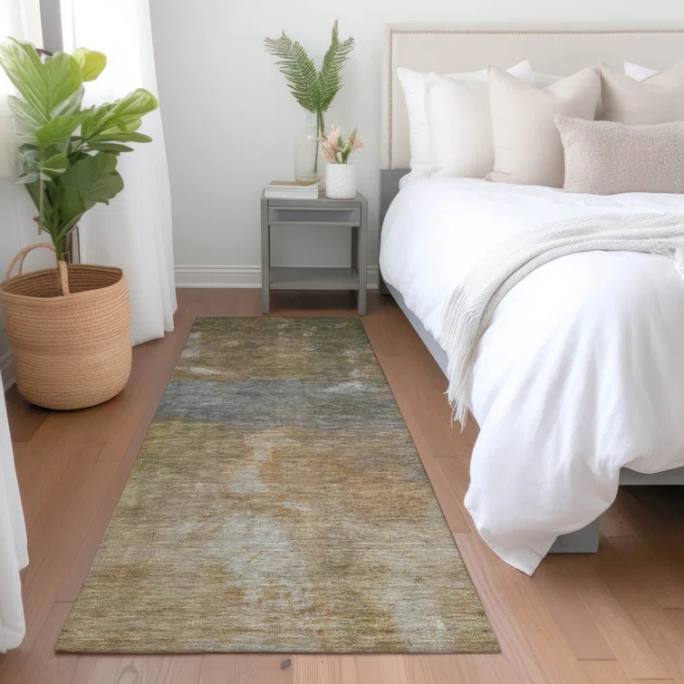 Machine Washable Indoor/Outdoor Christain ACN1364 Copper Rug