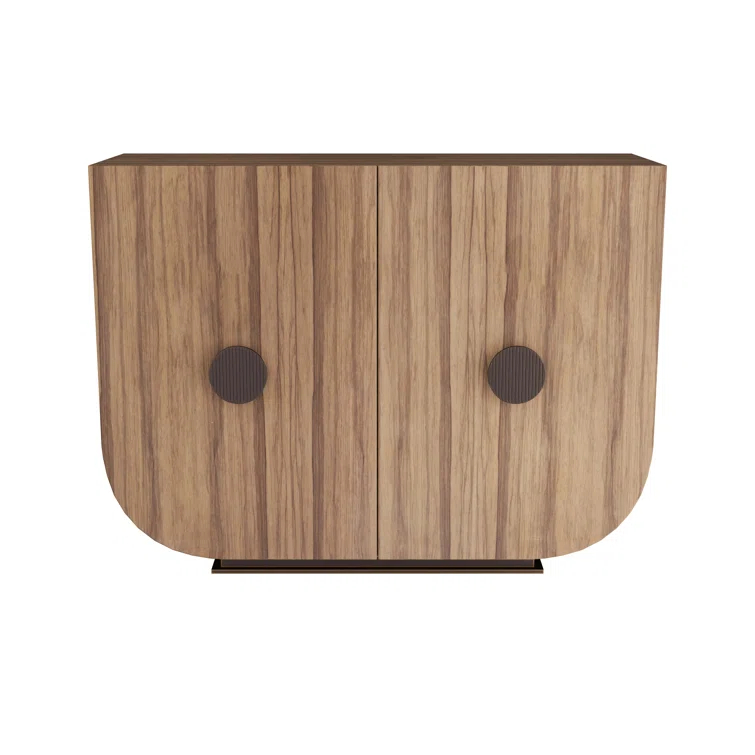 Gray and Bronze Freestanding Wood Veneer Cabinet