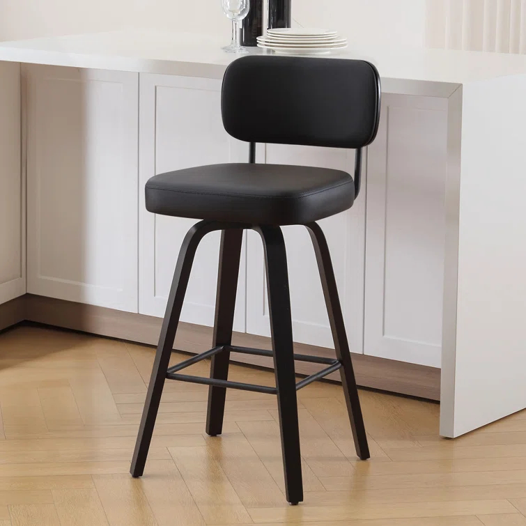 Logreira Swivel Upholstered Counter & Bar Height Stool (Set of 2)