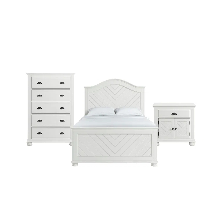 Picket House Furnishings Conaughey Panel 3PC Bedroom Set In White