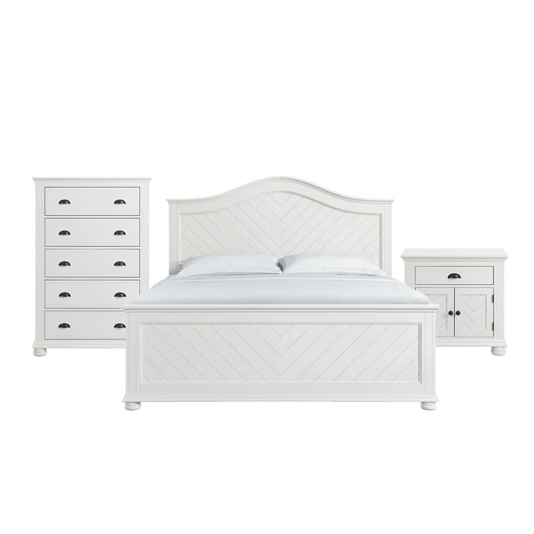 Picket House Furnishings Conaughey Panel 3PC Bedroom Set In White