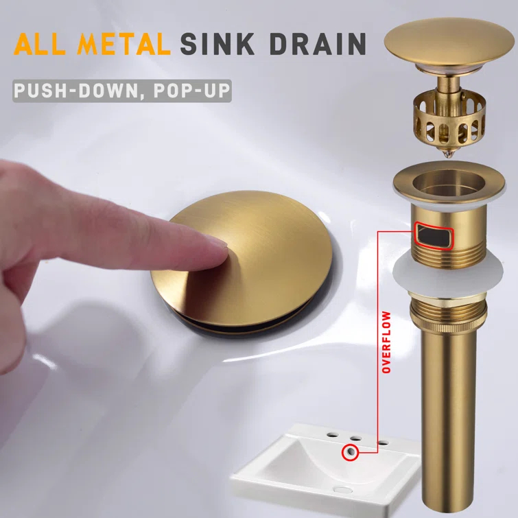 2 Handle 8 Inch Widespread Waterfall Bathroom Sink Faucet with Drain