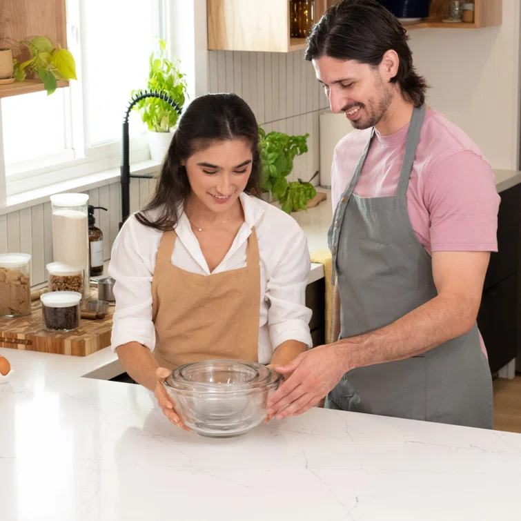 Libbey Baker's Basics 3 Piece Glass Mixing Bowl Set, Multi-Size (Set of 3)