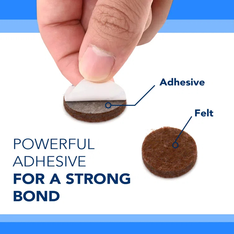 45 Pcs. Felt Furniture Pads - Protect Various Floors Including Hardwood, Laminate, Tile, and Vinyl