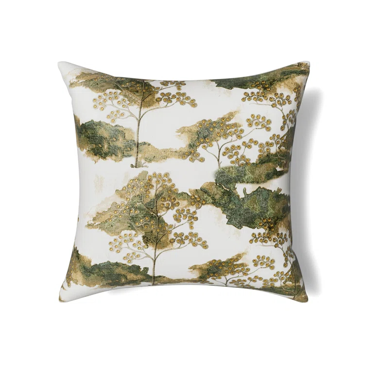 Avalon Embroidered Linen Reversible Throw Pillow