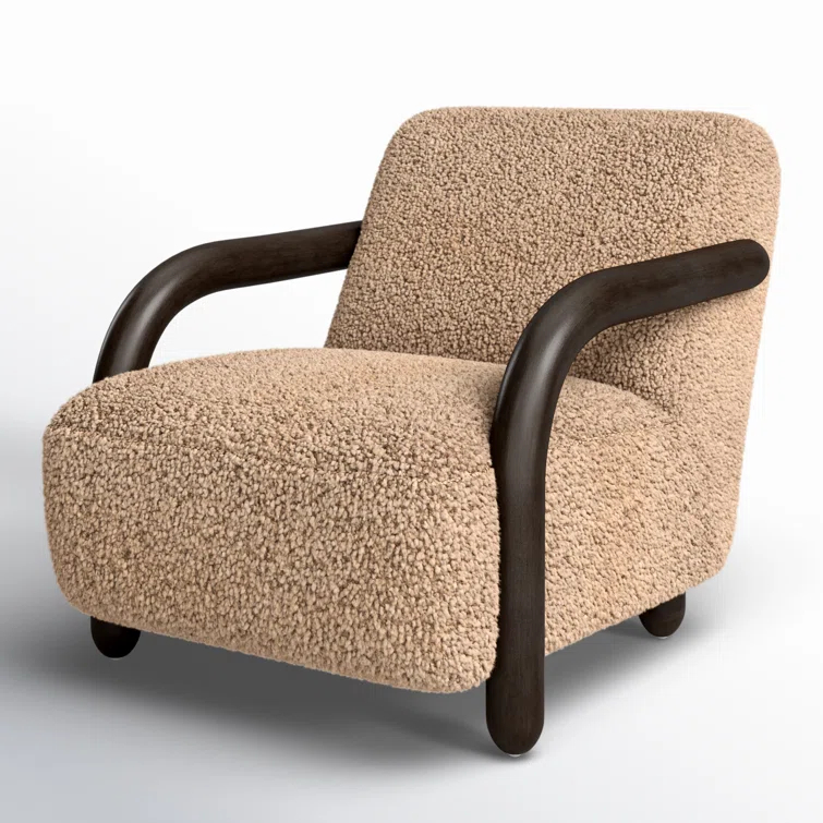 Aniston Burnt Birch and Andes Toast Midcentury Modern Chair