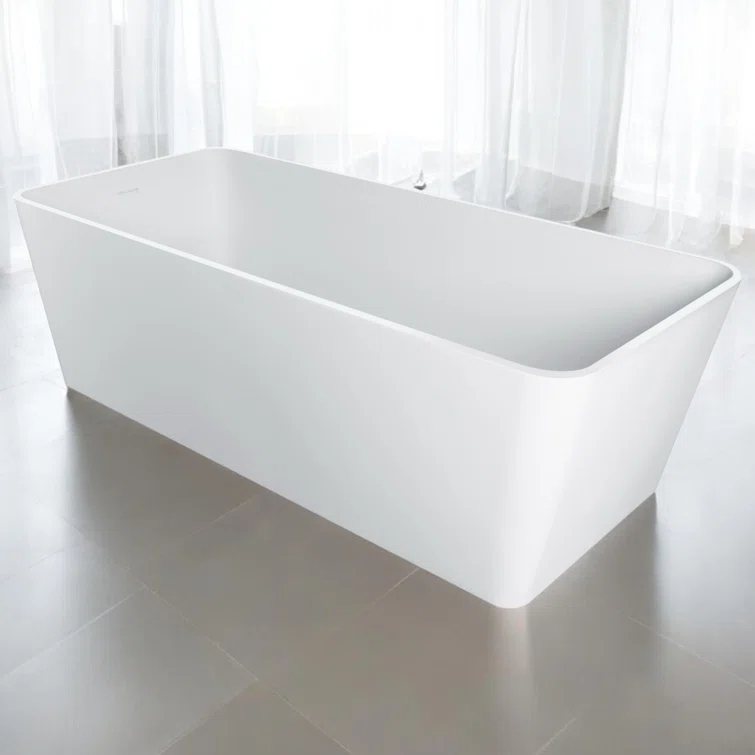 67'' X 31.5'' Freestanding Soaking Solid Surface Stone Resin Bathtub
