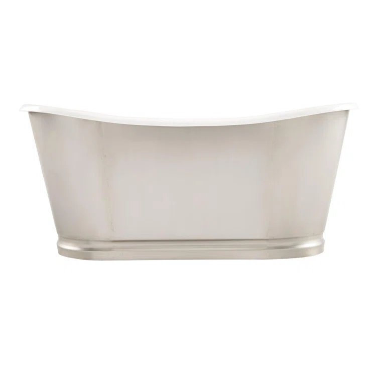 Dorset 66" Cast Iron Soaking Double Slipper Freestanding Tub with Drain and Overflow