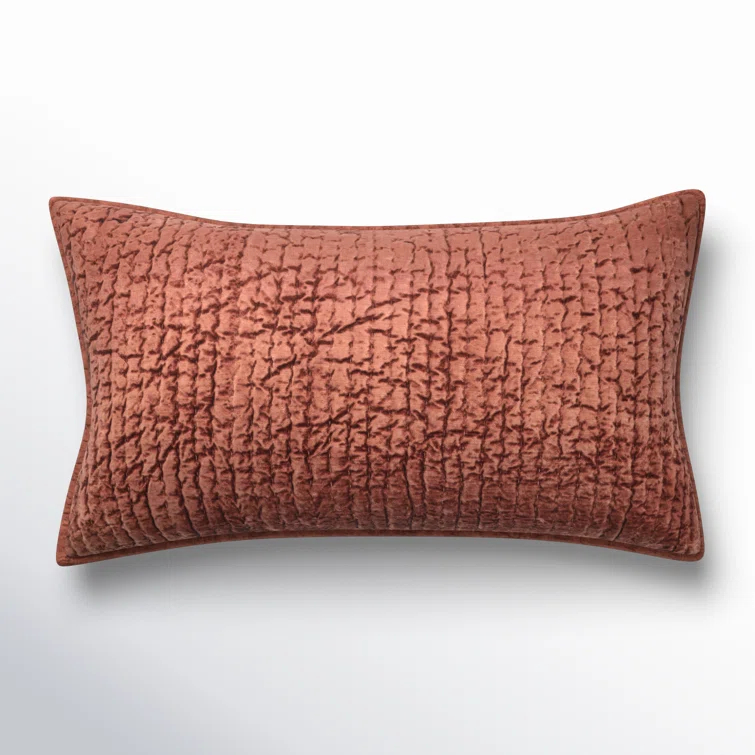 Terra Cotta Quilted Velvet King Sham