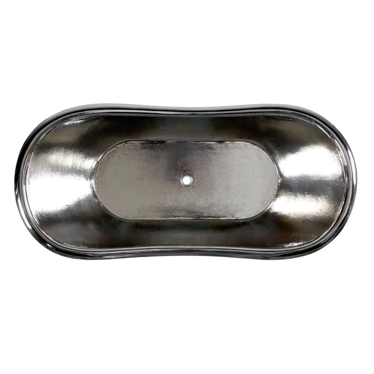 Paige 66" Copper Double Slipper Pedestal Tub with Pre-Drilled Overflow and Rolled Rim