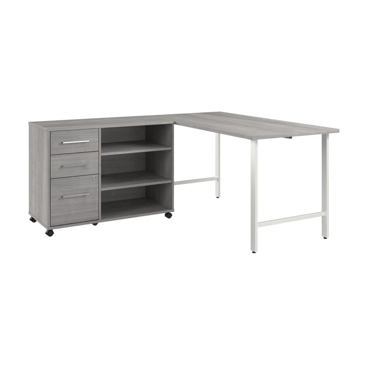 Bush Business Furniture Hustle 60W X 30D Computer Desk And Storage Cabinet With Drawers And Shelves