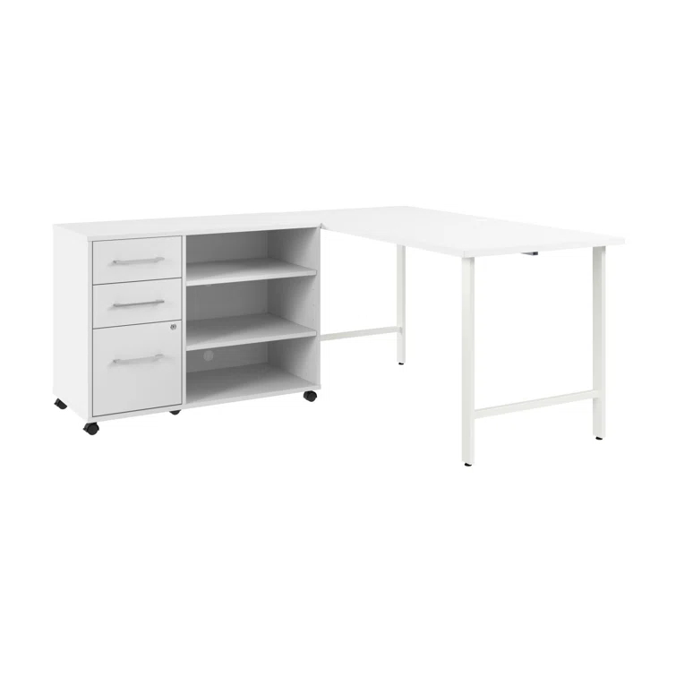 Bush Business Furniture Hustle 60W X 30D Computer Desk And Storage Cabinet With Drawers And Shelves