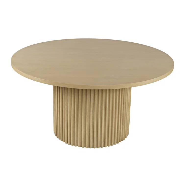 Ebern Designs Rovena Round Mid-Century Modern Fluted Pedestal Base Dining Table