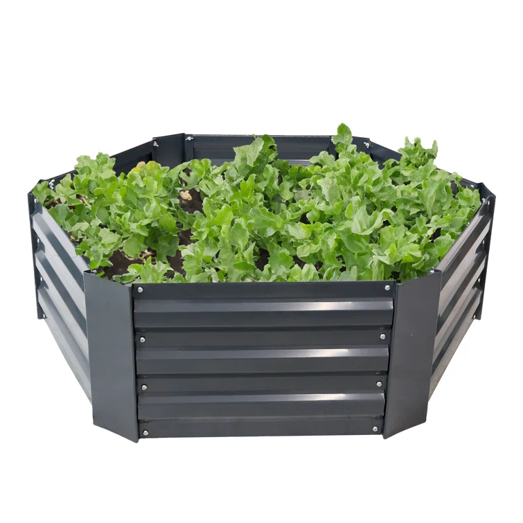 Irick Hexagon Galvanized Steel Raised Garden Bed - 40.5" x 36" x 11.75"