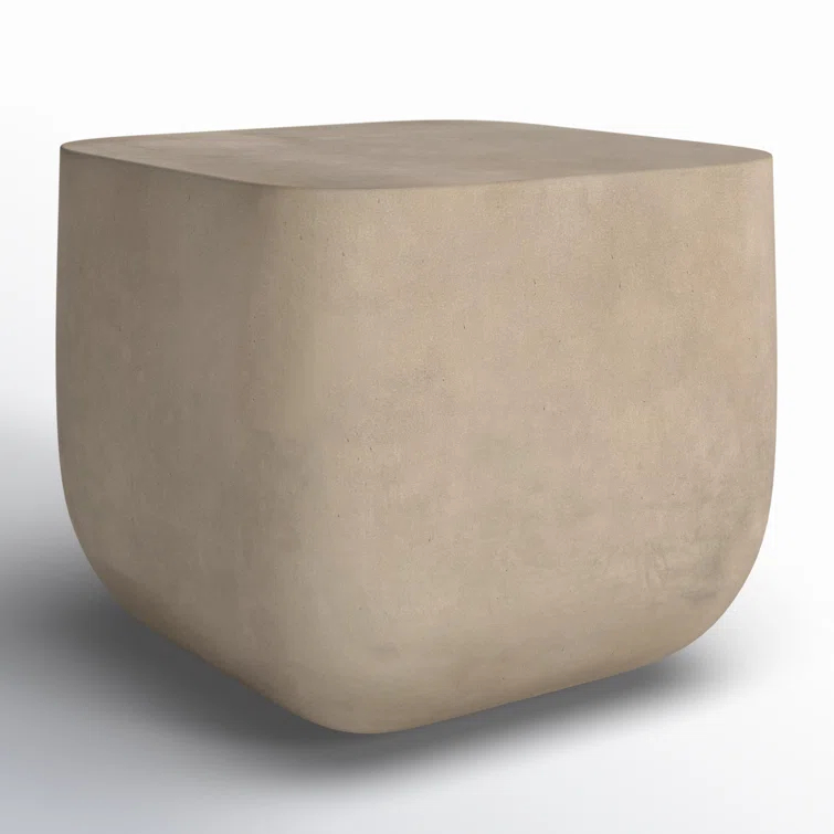Gray Concrete Square End Table