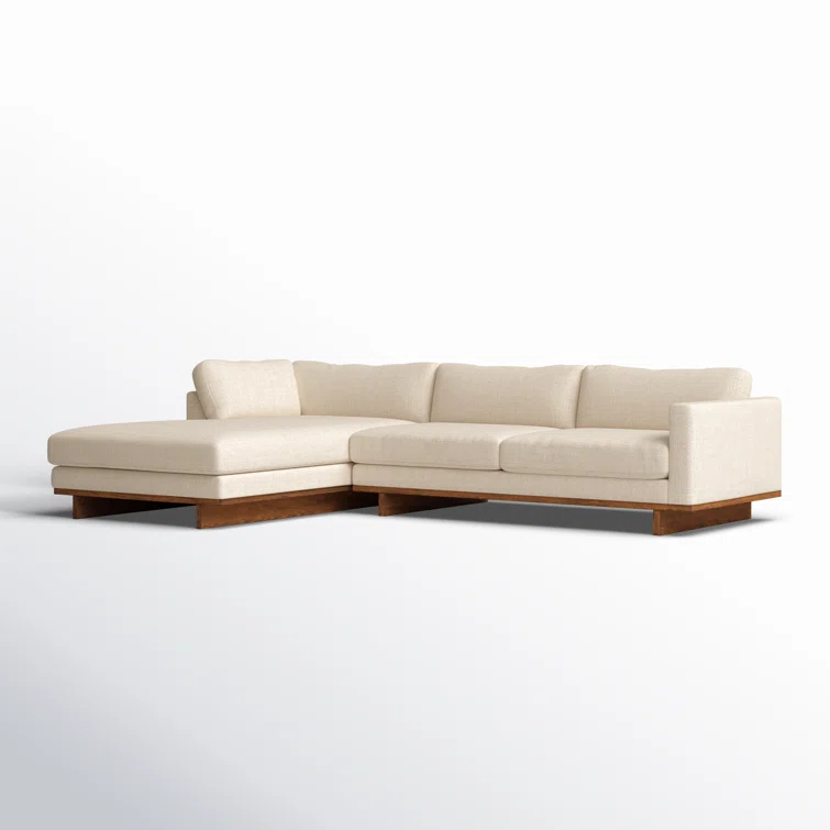 Everly Contemporary Cobblestone Cream 2-Piece Chaise Sectional