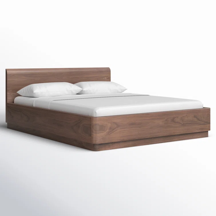 Rina Curved Oak Pedestal Bed