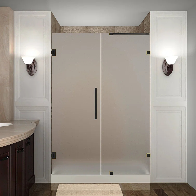 Nautis 72" H Hinged Frameless Shower Door