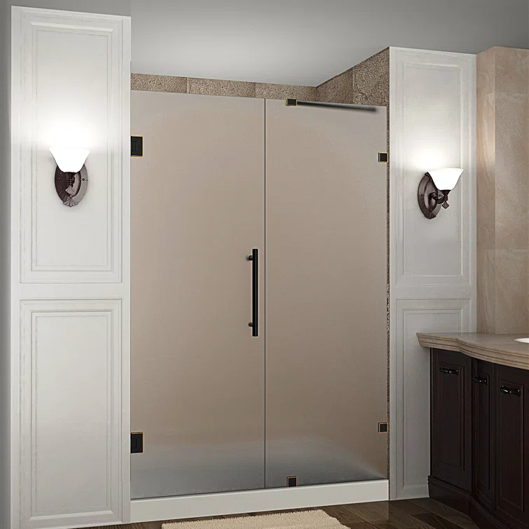Nautis 72" H Hinged Frameless Shower Door