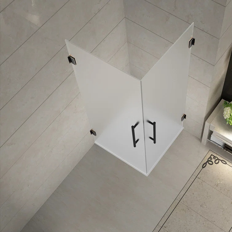 Vanora Completely Frameless 32" x 72" Square Hinged Shower Enclosure