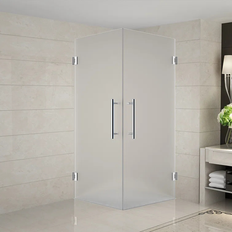 Vanora Completely Frameless 32" x 72" Square Hinged Shower Enclosure