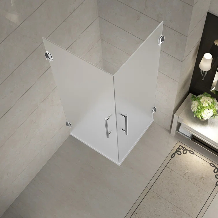 Vanora Completely Frameless 32" x 72" Square Hinged Shower Enclosure