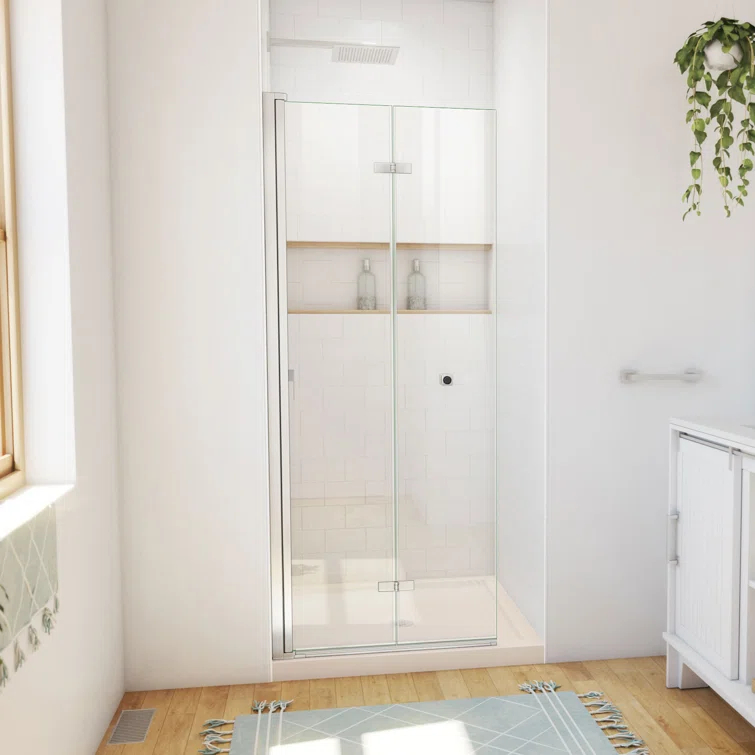 Aqua-Q Fold 36 W X 36 D X 74.75 H Frameless Square Shower Enclosure
