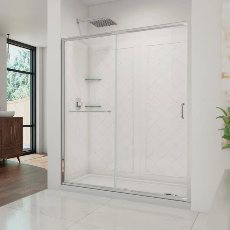 Infinity-Z 0" x 76.75" W Semi-Frameless Shower Enclosure