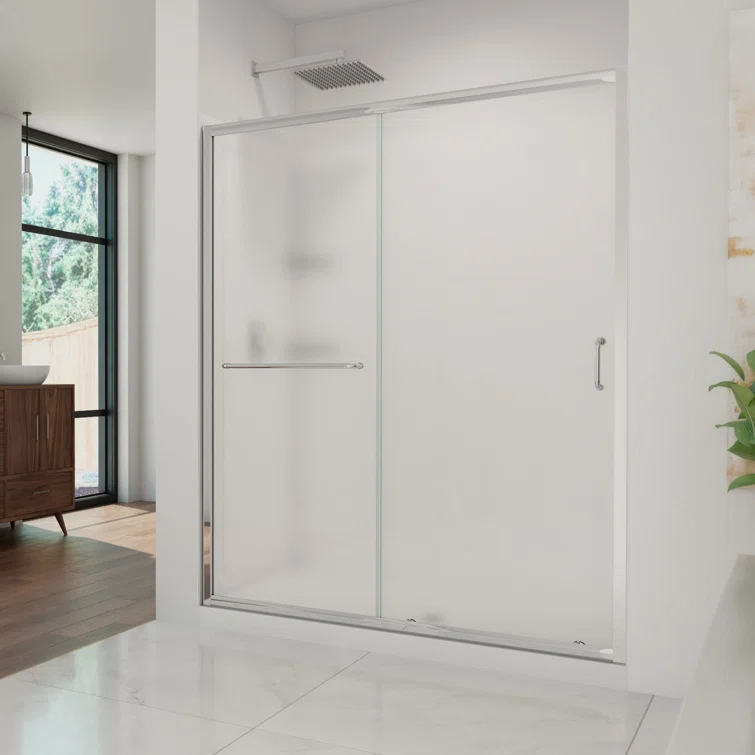 Infinity-Z 60" x 76.75" Rectangle Sliding Shower Enclosure with Base Included